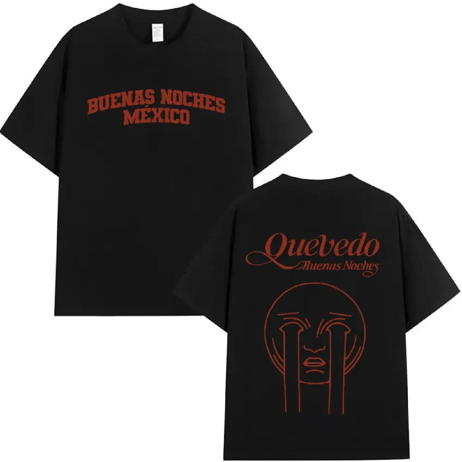 

Quevedo Buenas Noches Graphics Fashion 2025 T-shirt Men s T-shirts Short Sleeve Comfort Gothic High Quality Tee Shirts Fans Gift XXXXXL чорний