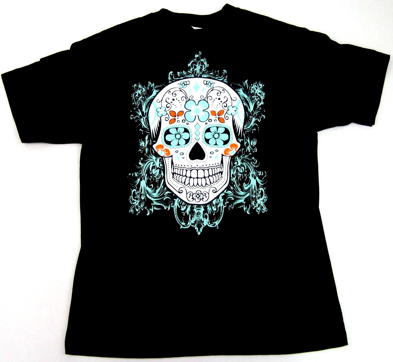 Dia De Los Muertos Day Of Dead T-shirt Mexican Gothic Skull Tee Adult New S