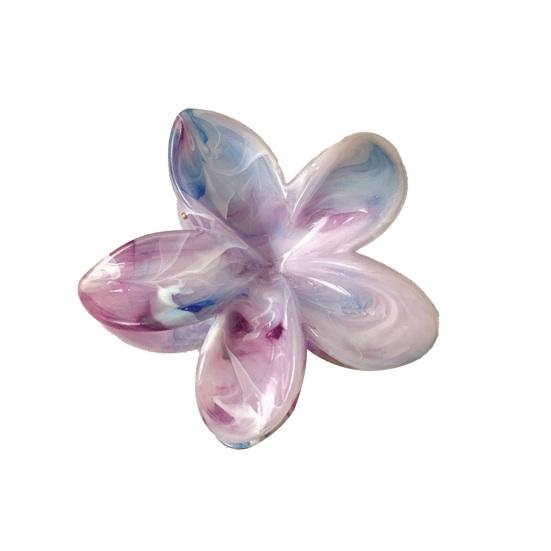 

Hair Claw Flower Shape Stable Grip Summer Back Head Hair Clip Vibrant Color Non-Slip Shower Hair Claw Hair Accessories F