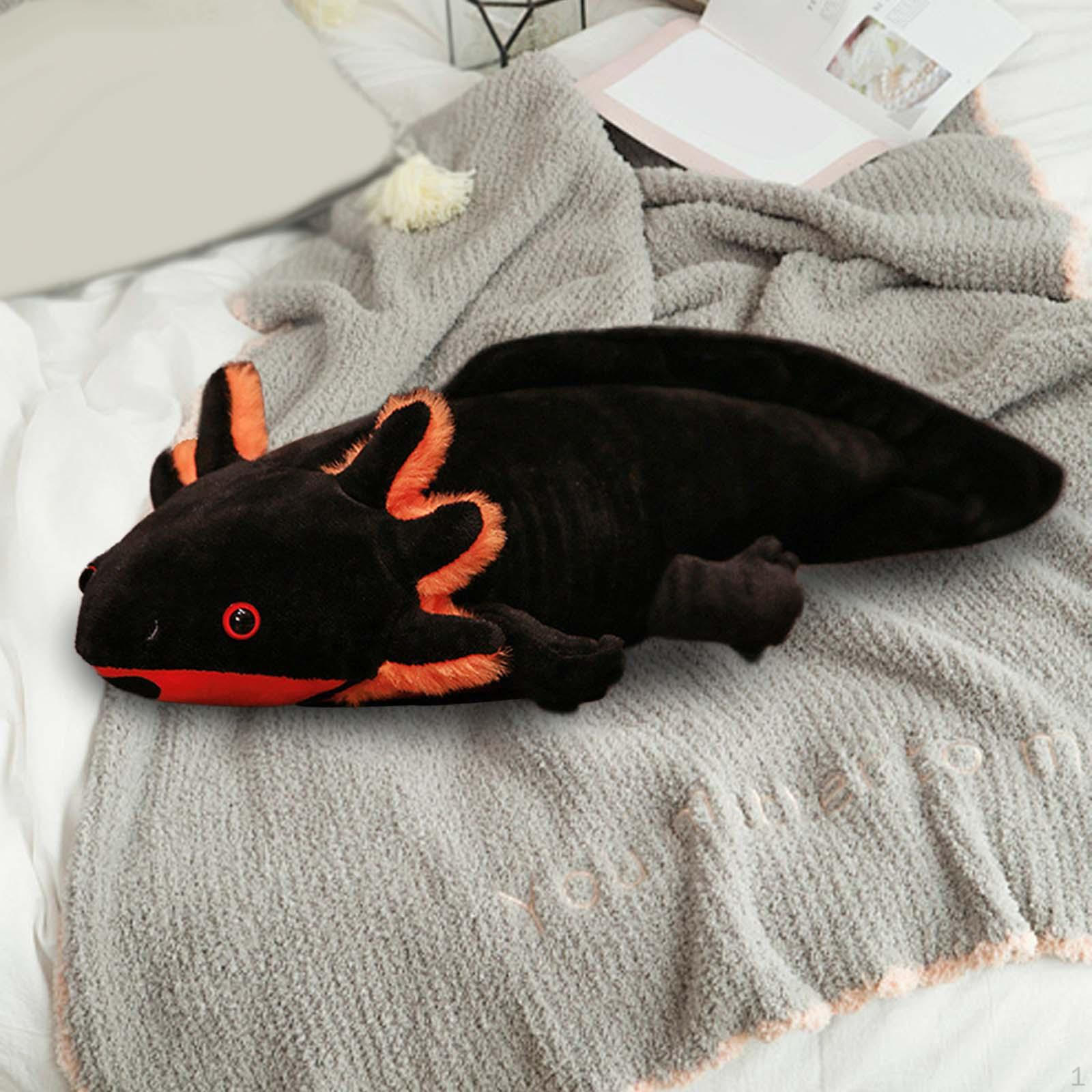 

17,72-дюймовая плюшевая игрушка Аксолотль, мягкая кукла-подушка для компаньона чёрный