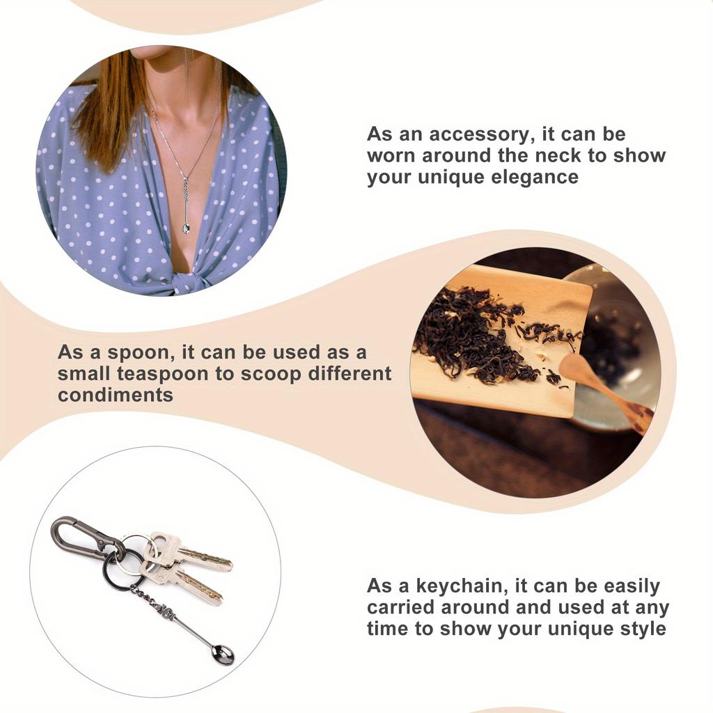 Mini Crown Spoon Keychains - Zinc Alloy, Elegant King & Queen Crown Design, Perfect for Jewelry Making & Tea Accessories, Keychain Accessories