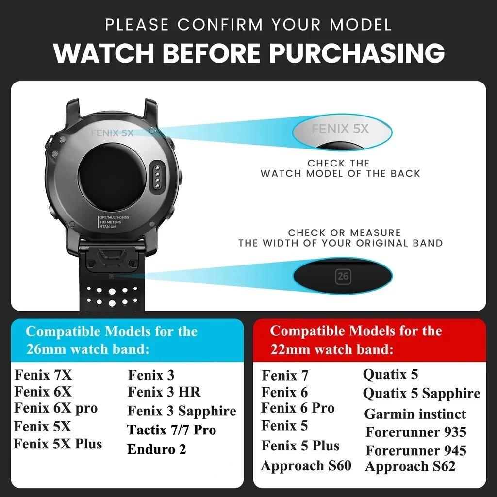 Nylon-Schnellmontagegurt für Garmin Fenix 7X 7 Pro Fenix 6X 6 5X 5Plus 22 mm 26 mm Tactix 7 Forerunner 965 955 Enduro 2 Schleifenband