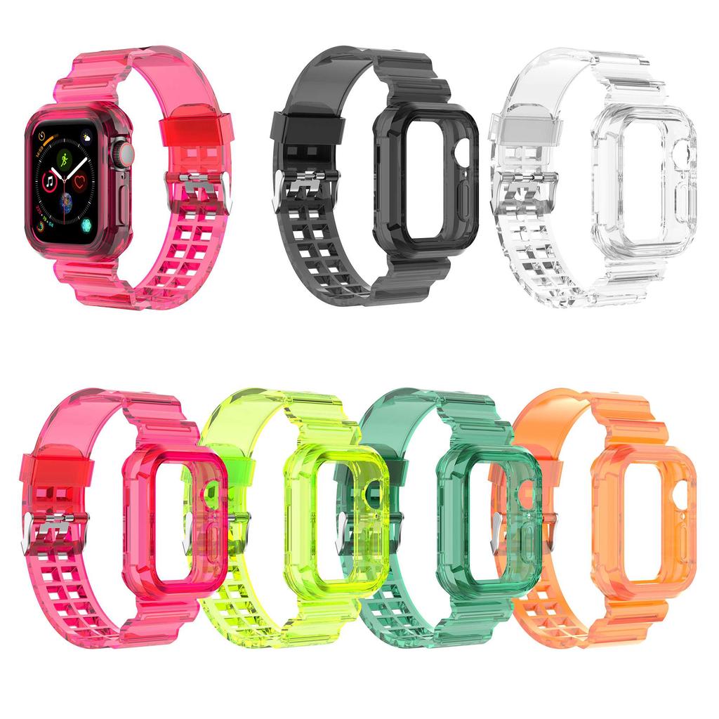 For Apple Watch Series 8 7 45mm/6 5 4 SE SE (2022) 44mm/3 2 1 42mm Integrated Watch Case Adjustable Watch Strap