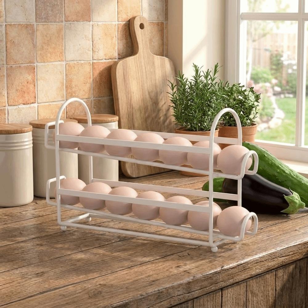 Durable Multi-Layer Egg Storage Rack Space Saving Metal Egg Holder Large Capacity Egg Container Kitchen