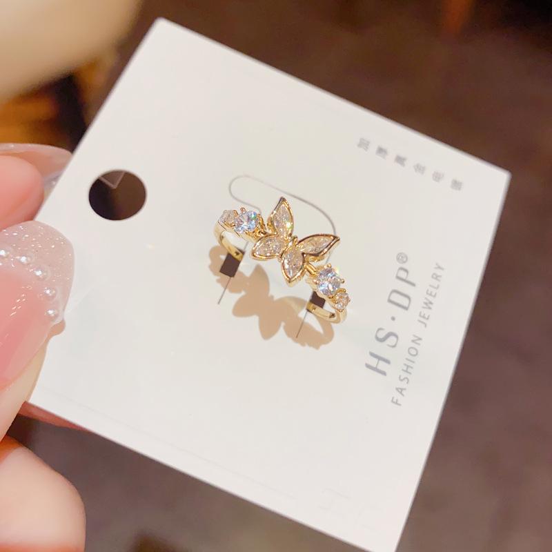 Female Light Luxury Niche Versatile Butterfly Ring