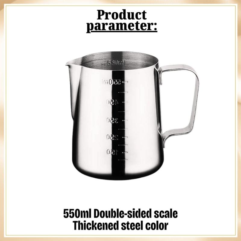 Brocca per schiumare il latte in acciaio inossidabile Brocca per schiumare il latte in caffè Brocca per latte Brocca di misurazione Strumento per barista espresso Accessori per caffè