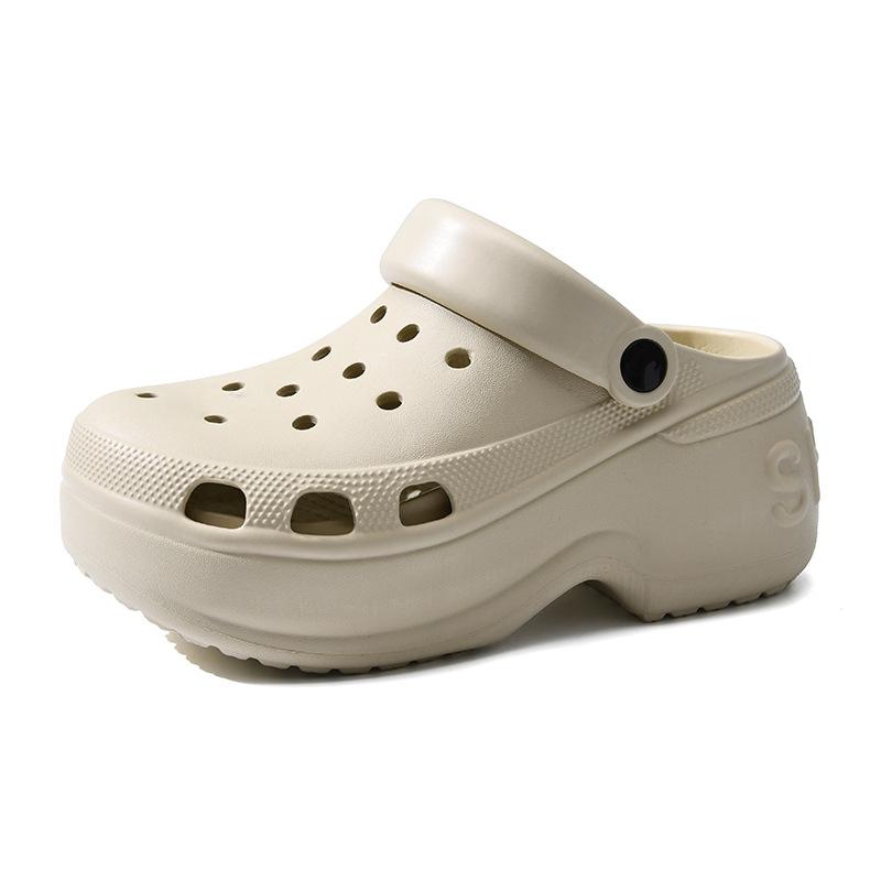 Height-increasing thick-soled hole shoes women's summer slippers, versatile EVA non-slip, breathable, wear-resistant