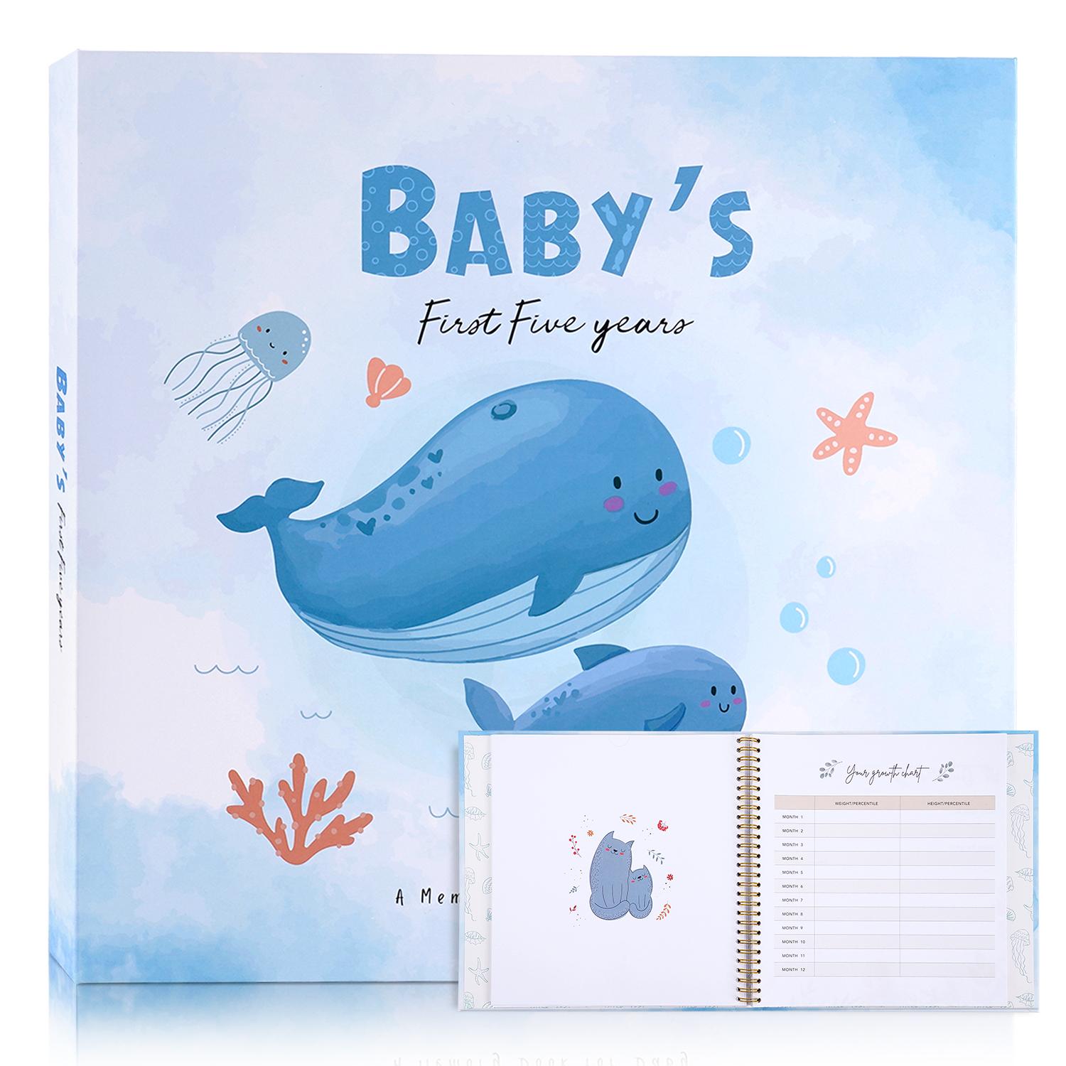 

Baby Whale Memory Book DIY Baby Growth Journal Newborn Keepsake Album for First Year Milestones Baby Shower Gift United States