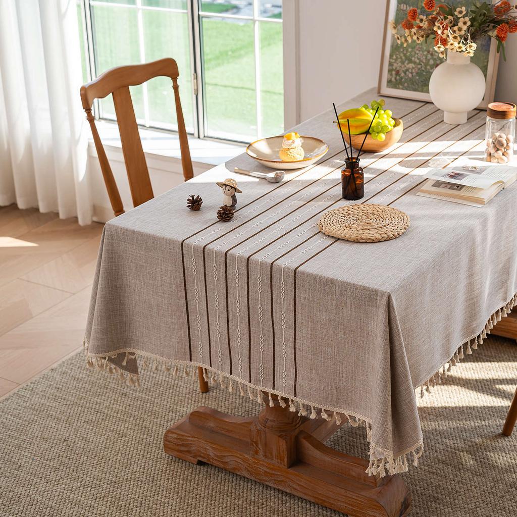 Cross Cotton And Linen Fabric Tablecloth High-End Linen Tablecloth Dining Table Cloth Coffee Table Cloth Rectangular Cover Towel