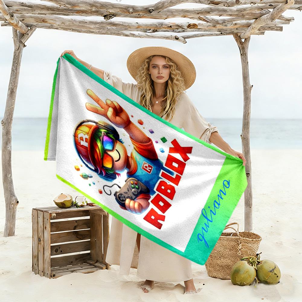 Roblox Strandtuch Weich Langlebig Schnelltrocknend Bequem Leicht Perfekt für Reisen Yoga Camping und Schwimmen