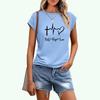 Women Fashion Short Sleeve T-shirt Sring&summer Casual Letter Print Top Ladies Round Neck Tee Shirt