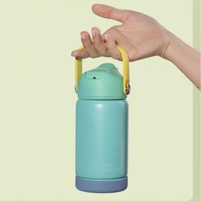 12oz/360ml Kids Thermos Cup with Handle Stainless Steel Vacuum Insulated Bottle Large Capacity Wide Mouth Sports Space Kettle
