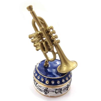 [J7385] - Porta-joias 'Trompet' azul dourado