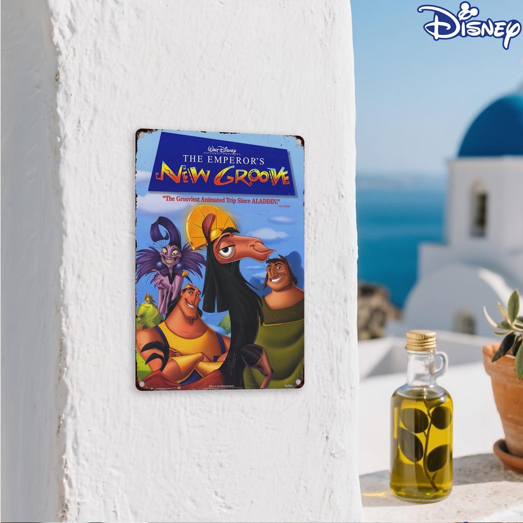 1pc Metal Tin Sign, "Colorful Animated Artwork Featuring Characters from The Emperor'S New Groove", Durable Metal, Perfect for G