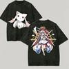 Washed Tee Cartoon Girl Puella Magi Magica Washed Tshirt Anime Kaname Madoka Harajuku Oversized Vintage Loose Streetwear Unisex Classic Oversize2