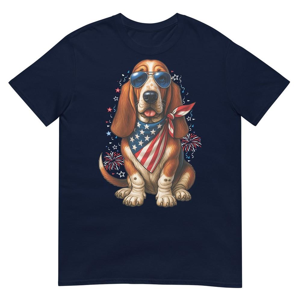 Cute Patriotic Basset Hound Dog 4th Of July Usa S