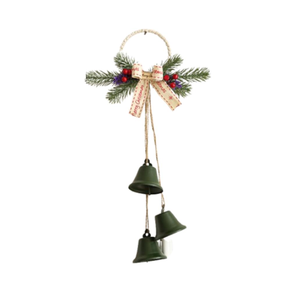 Iron Christmas Chime Bells Retro Xmas Tree Hanging Bells Window Display Pendant