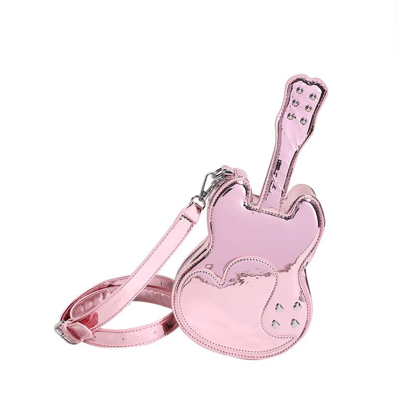 

Personalized creative violin bag summer 2025 new Mori girl foreign style Internet celebrity glossy shoulder messenger bag рожевий