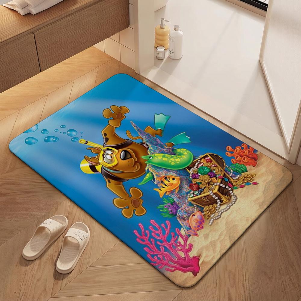 Scoobydoo Spooky Night Adventure Patterned Rug Soundproof Noisereducing Carpet For Bathroom Kitchen Home Party Decor Christmas Gift