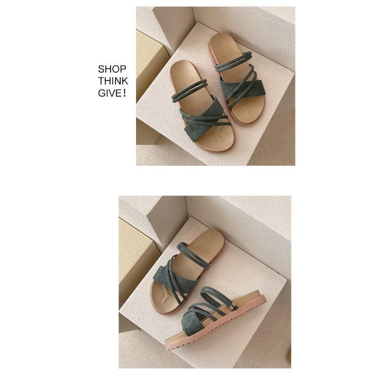 Two Wear Sandals Women Fairy Style Fashion Casual Flat Roman Shoes