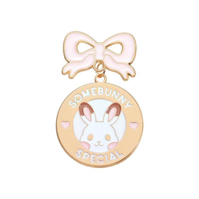 And Fun Colorful Cartoon Animal Brooch Featuring Elegant Bow Design And Versatile Alloy Construction