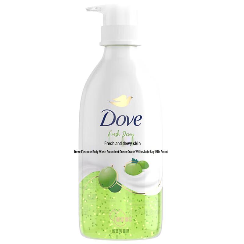 Dove Essence Shower Gel 3-Pack (Lime Berry, Oat Milk, Soy Milk) with Bath Ball