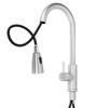 Kitchen Pull-Out Faucet Tap Mixer Spout Finish Brushed Swivel Spray Single Hole 360 Degree Brushed  Faucets Water Mixer Tap Silvery New