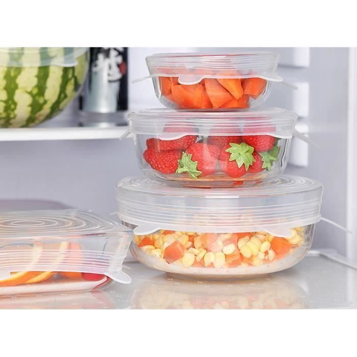 HT Couvercles Silicone Alimentaire Universels Extensibles - Lot de 6 couvercles exclusivité taille XS à XL (21.... - HTPRM824AA1757