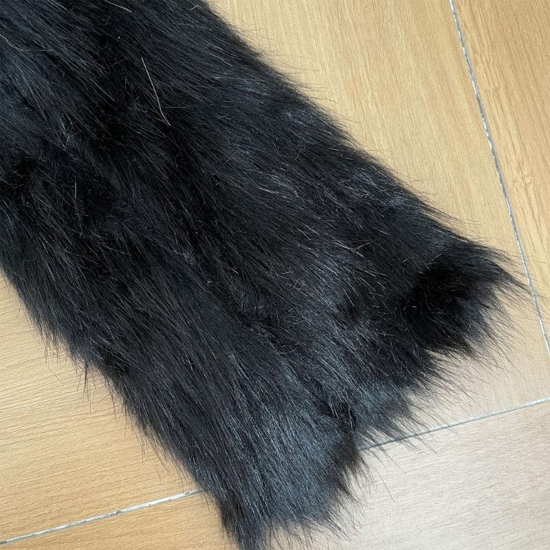 Soft Faux Furs Leg Sleeves Winter Leg Warmers Elastic Thermal Protective Boot Covers Footless Socks For Women Hosiery
