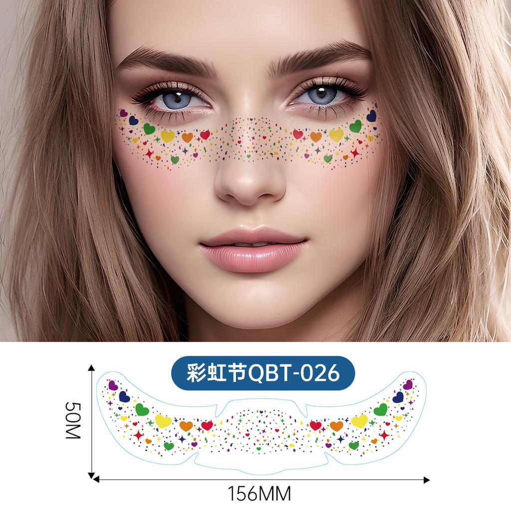 New Pride Day Rainbow Freckle Temporary Tattoo Sticker Waterproof Laser Hot Silver for Face White Paper Application