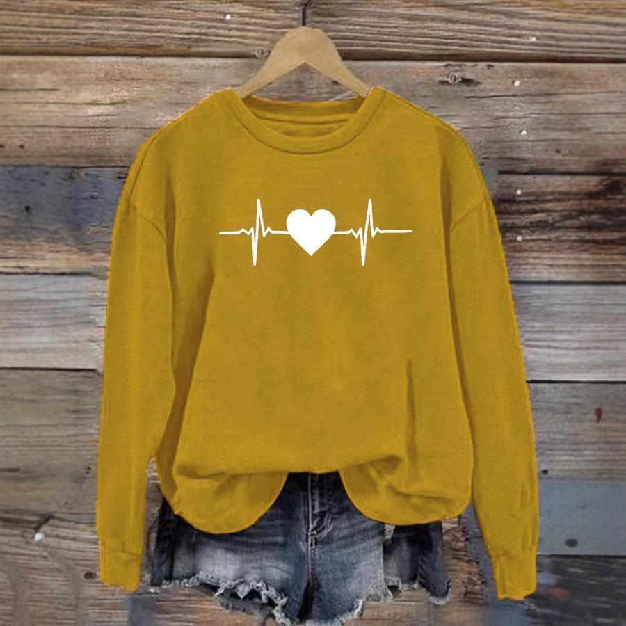Spring Long Sleeve Asian Letter Print Raglan Round Neck Sweatshirt Women