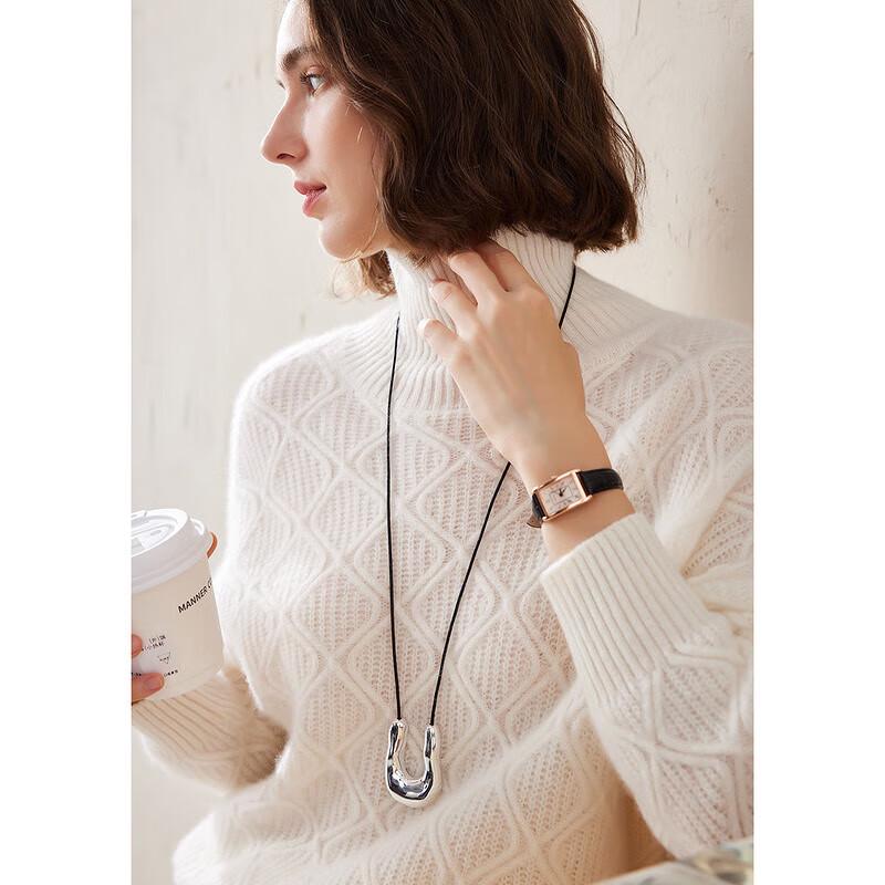 Kemeng Boca Women's High-Neck Loose Cashmere Sweater