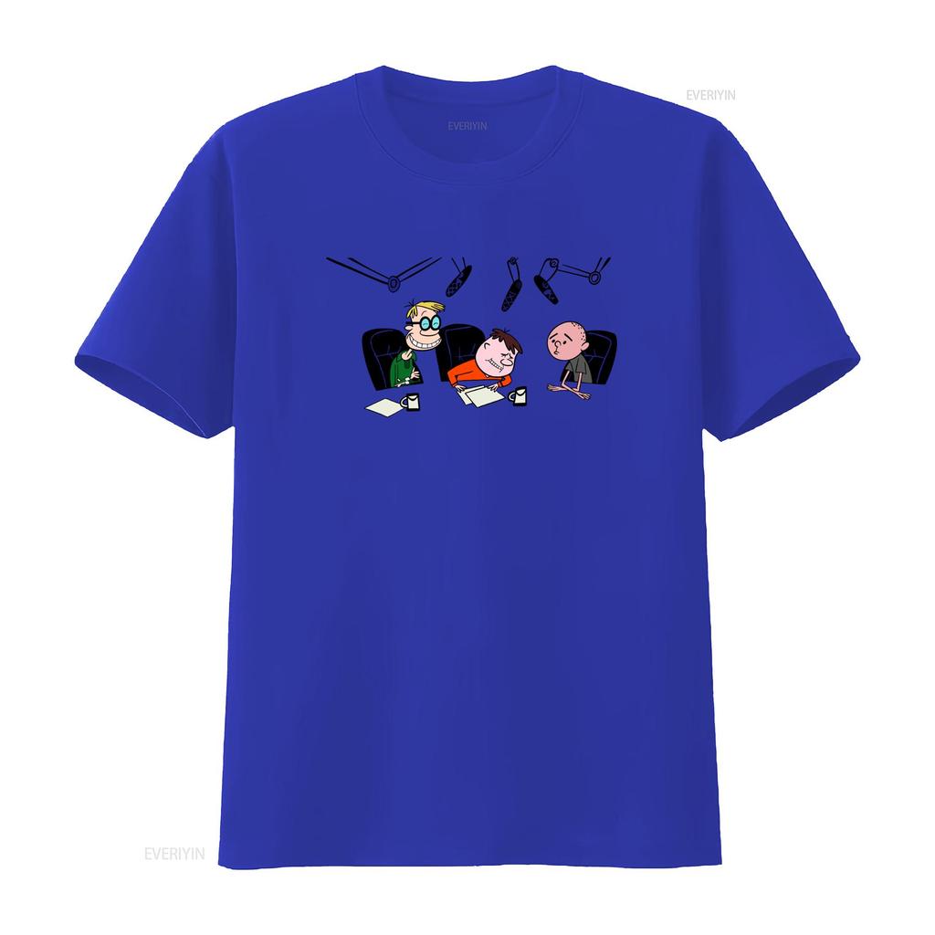 T-shirt Trio Cartoon Divertente The Ricky Gervais Show per Pubblico Americano vintage Lavata streetwear Moda Unisex Casual