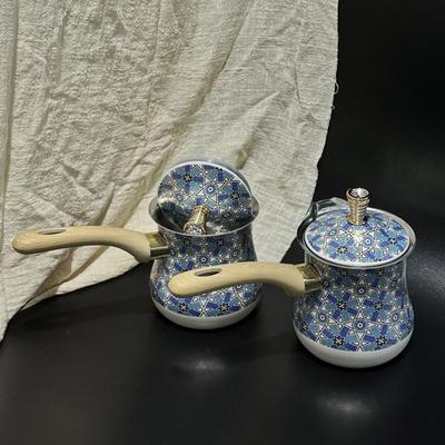 550ml Stainless Steel Turkish Coffee Pot Portable Butter Warmer Pot Chocolate Melting Pot with Long Handle and Lid