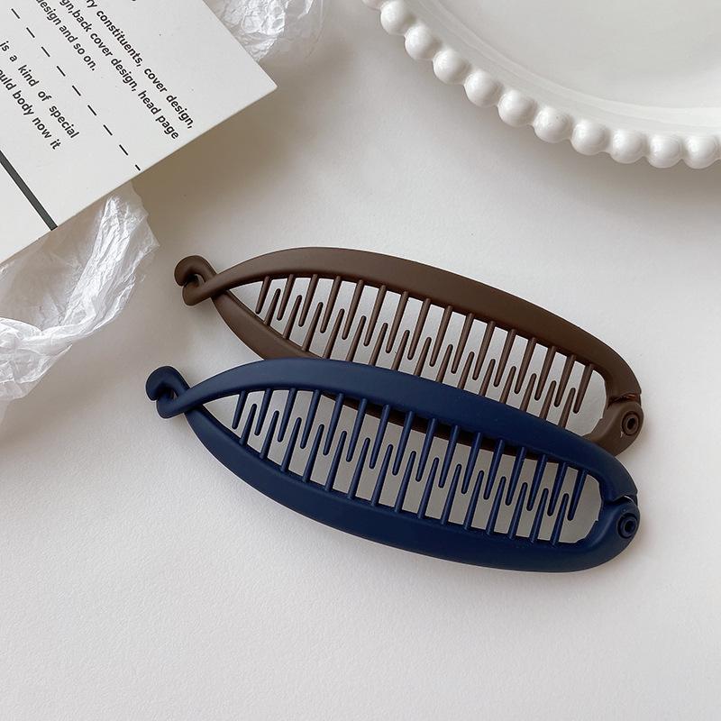 Japanese & Korean Fishtail Banana Clip - Vertical Updo Hair Accessory for Thick Hair
