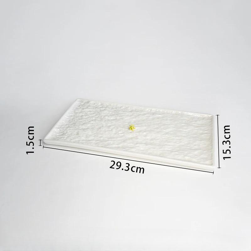 

Креативная керамическая высококлассная прямоугольная тарелка для дим-самов, западных блюд, чисто белая плоская тарелка, блюдо для суши и сашими, специальная посуда