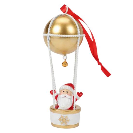 Santa Claus Deer Hot Air Balloon Ornament Iron Father Christmas Hot Air Balloon Decoration Hand-Painted Christmas Tree Decor