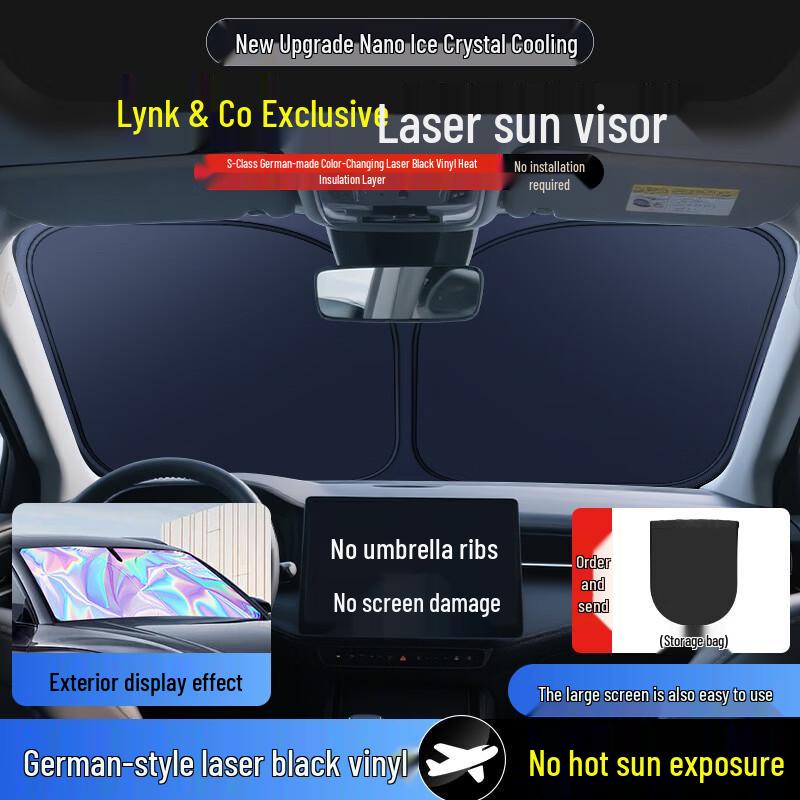 

Compatible Windshield Sunshade for Lynk & Co Models: 02, 03/07 EM-P, 06, 10, Z10, Z20 - Heat Insulation Blackout Blocker.