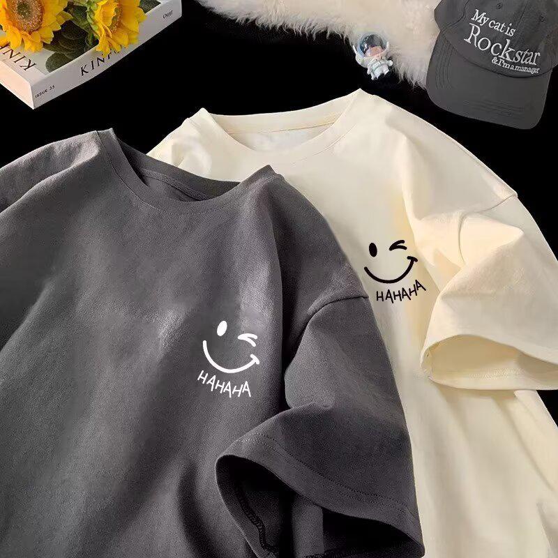 

2026 Trendy Casual Unisex Summer T-Shirt: Simple, Loose, Short Sleeve 2XL темно-серого