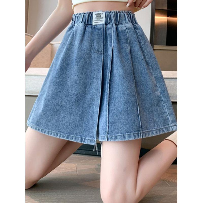 Plus size women clothing M-6XL Chubby Girl Extra Large Elastic High Waist Loose Cover Slimming Denim Culotte Shorts Tide