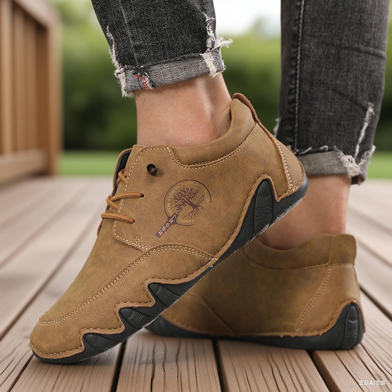 

Casual Sports Shoes Men Cross Training Shoes with Lace Up Design Suitable for Running Tennis Shoes New Promotion Casual Leather 46 коричневый