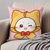Sweet Pink N-Nikki And M-Momocat Chibi Icons Cushion Cover Pillowcase Anti-Dustmite Invisible Zipper Short Plush Sofa Cushion