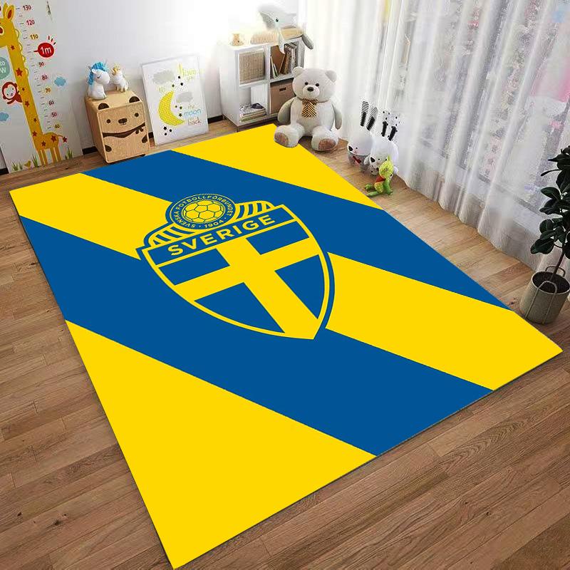 Sweden Flag Designed floor mat, suitable as a non-slip mat for the living room or bedroom sofa