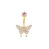 Butterfly Zircon Belly Button Rings Y2K Girls Piercing Navel Nail Body Jewelry For Women Fashion Body Piercing Jewelry Gift