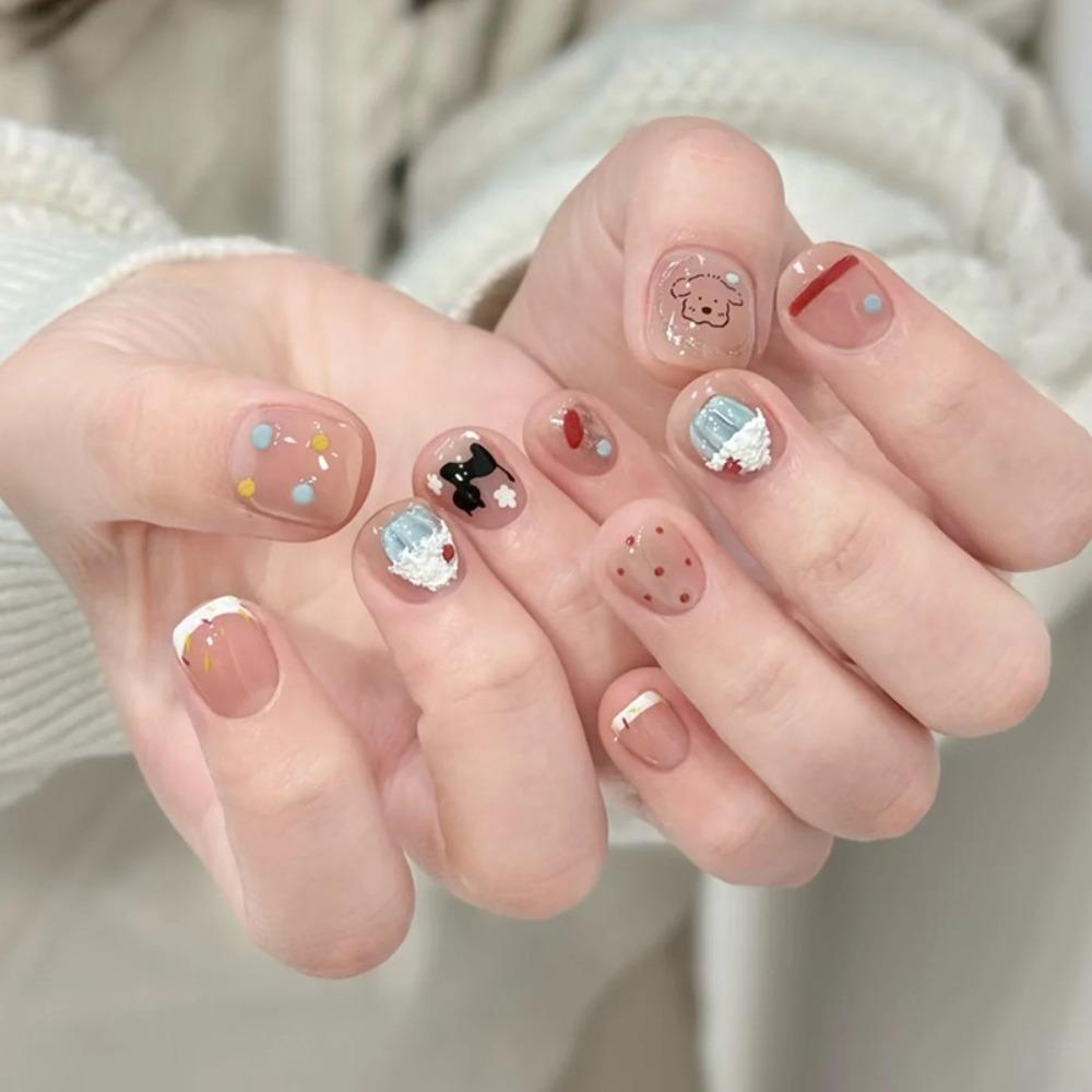 Frühling und Sommer Wind Tragen Nagel Reiner Wunsch Nagelpflaster Aufhellend Abnehmbares Nagelstück Langes und kurzes Nagelstück Fertigprodukt