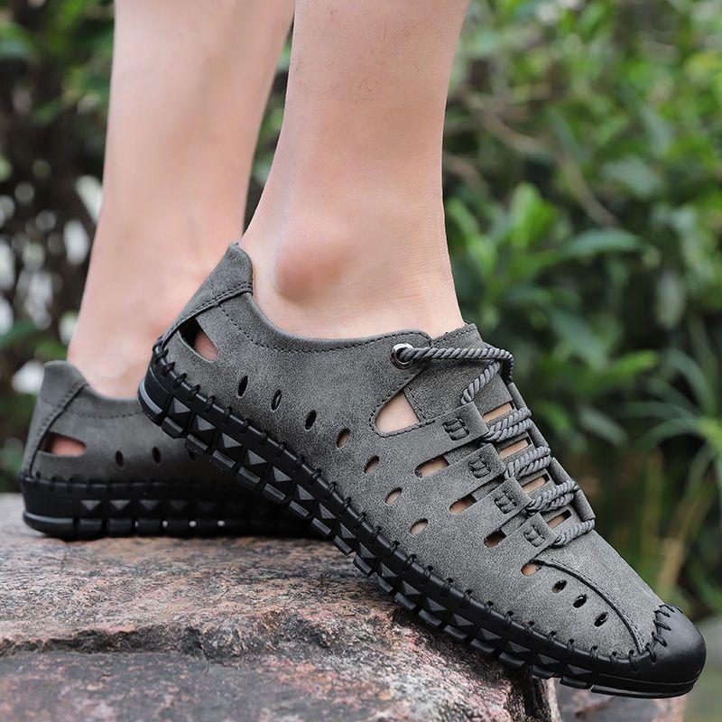 Gray Flat Mountain Male Casual Shoe Cowhide On Sale Retro Designer Size 45 Luxury Footwear Offer Pu Adults Men's Leather Shoes