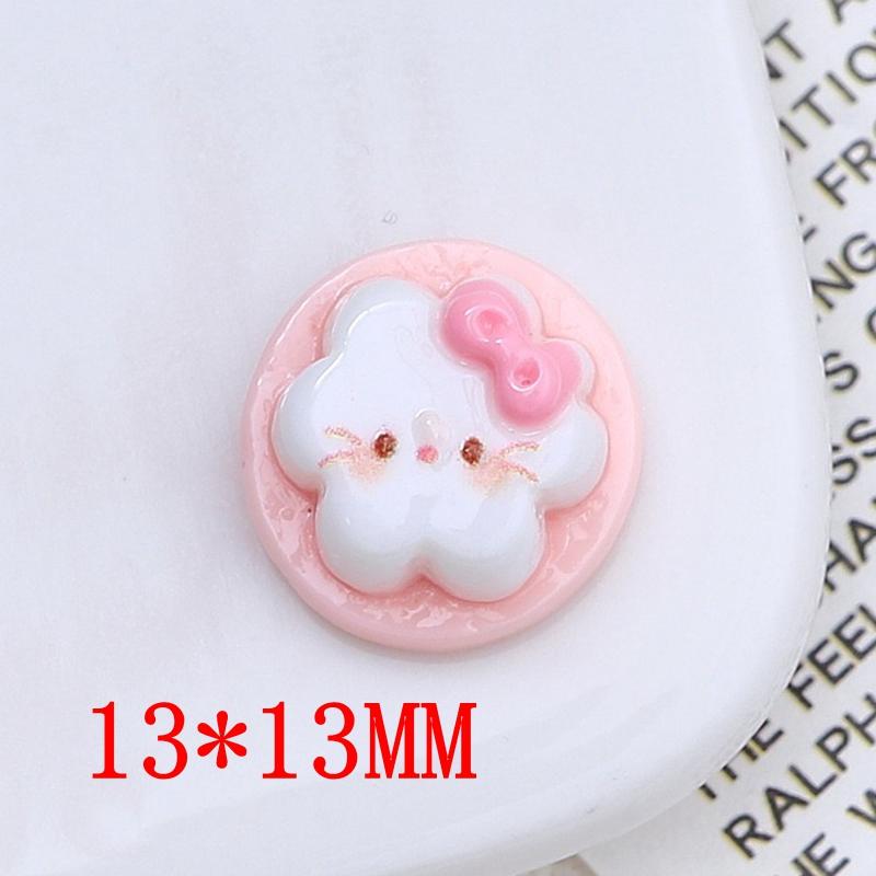 20 Pcs New Resin Cute Cartoon Kitten Pudding Flat Bottom Scrapbook Diy Jewelry Gift Bow Knot Decorate Hairpin Accessories A22