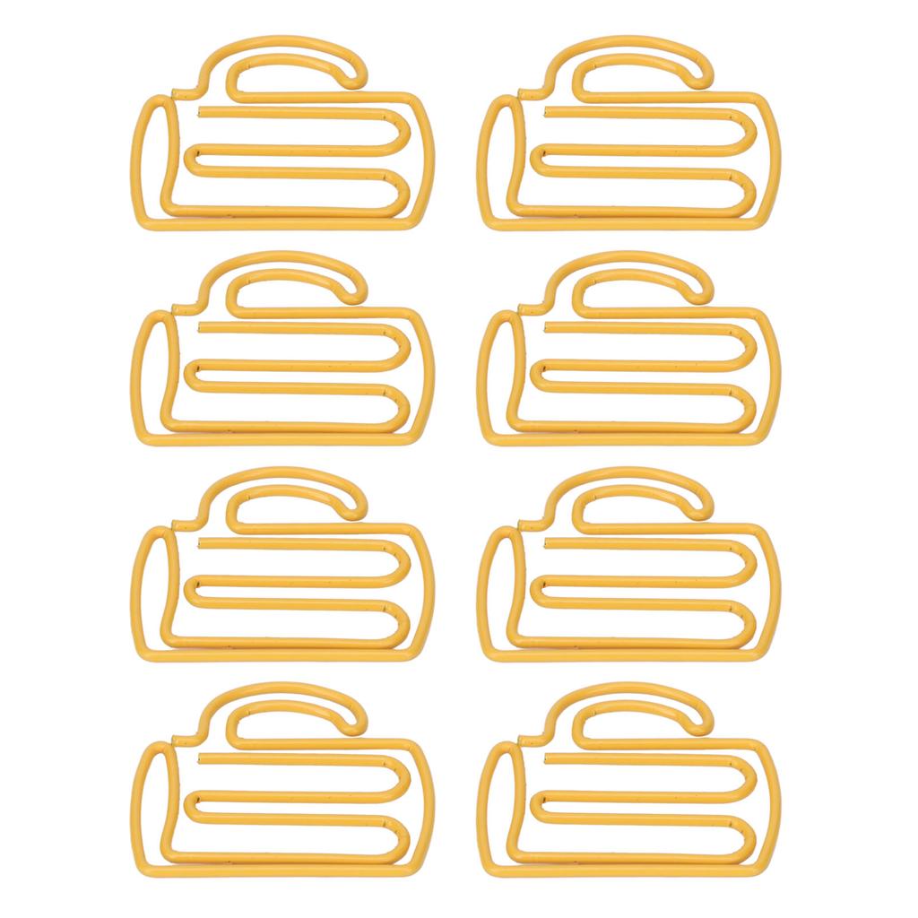 100Pcs Cute Paper Clips Yellow Cup Style Strong Metal Exquisite Color Kids Paper Clips for Home Scho