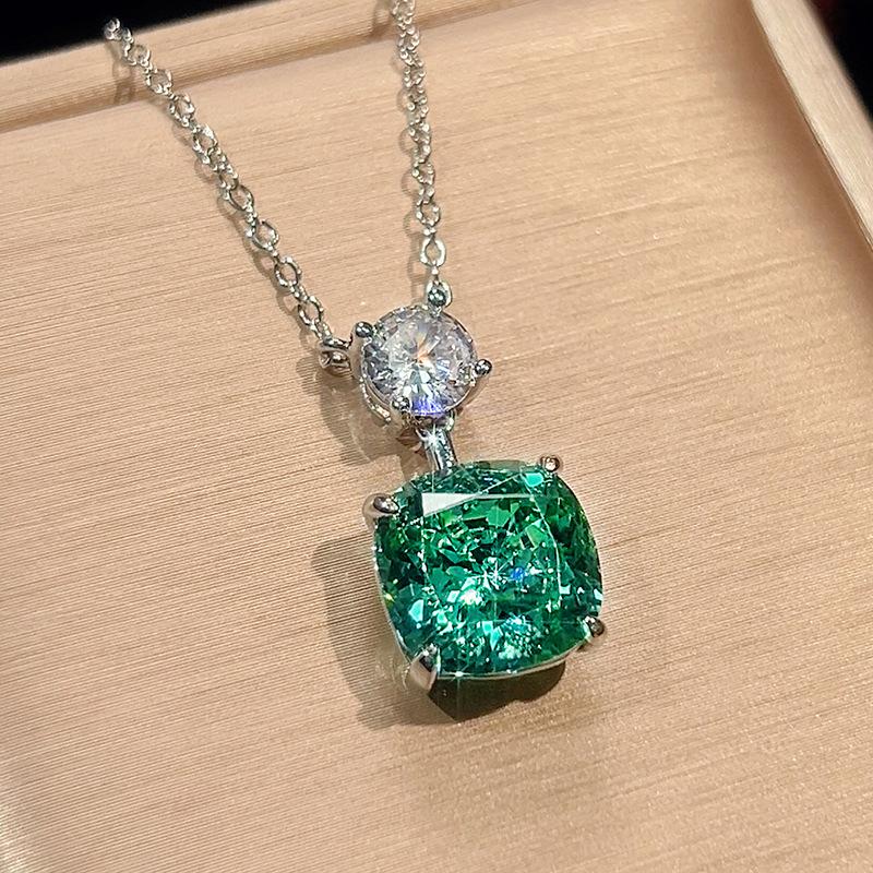 Jewelry Copper Bottom Gold-Plated Simulation Bird'S Nest Chepala Green Retro Temperament Set Main Stone 12 * 12