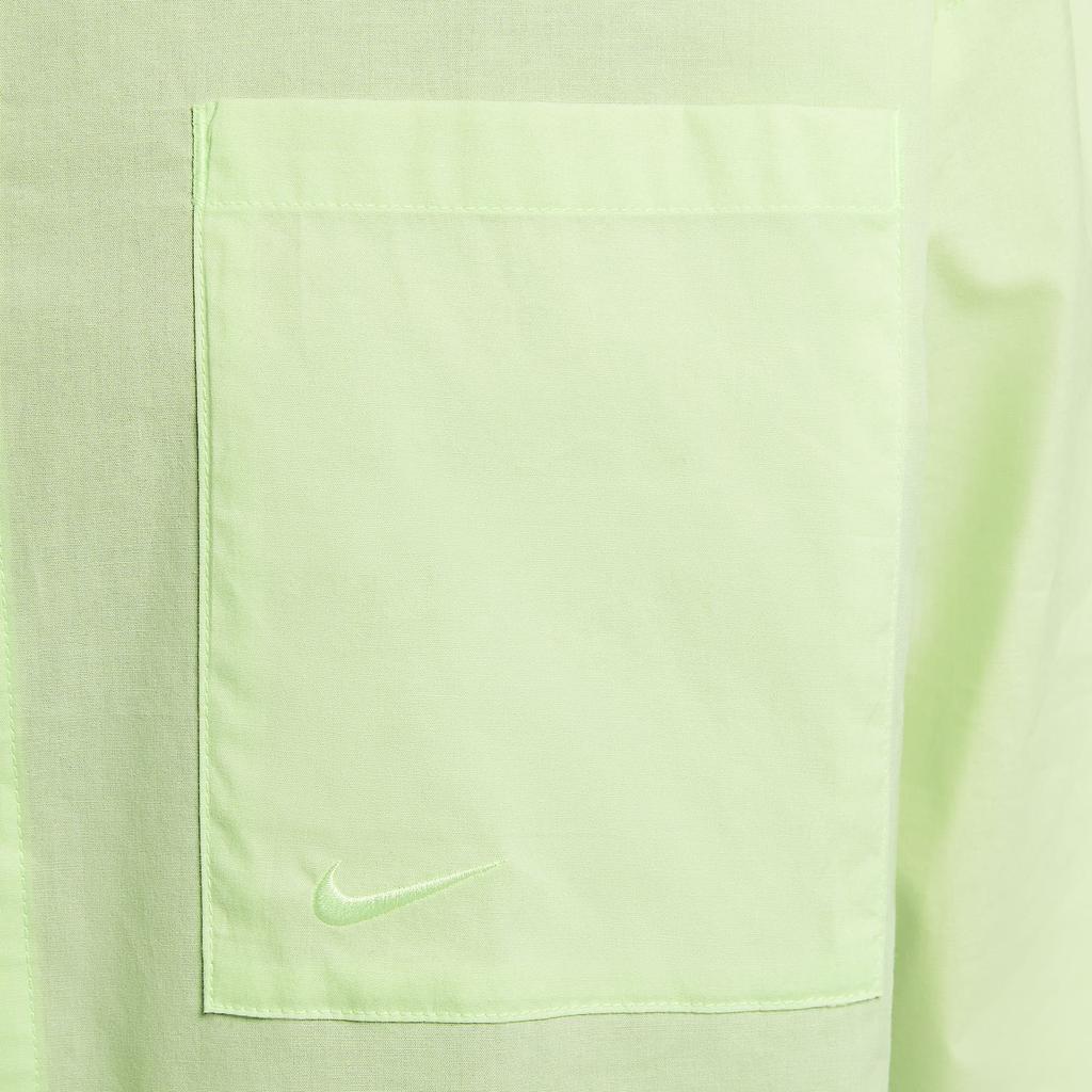 Nike Sportswear Chill Poplin Fashion Simple Beautiful Trendy Long Sleeve Shirt Women Shirts Light-Yellow-Green HJ0716-701
